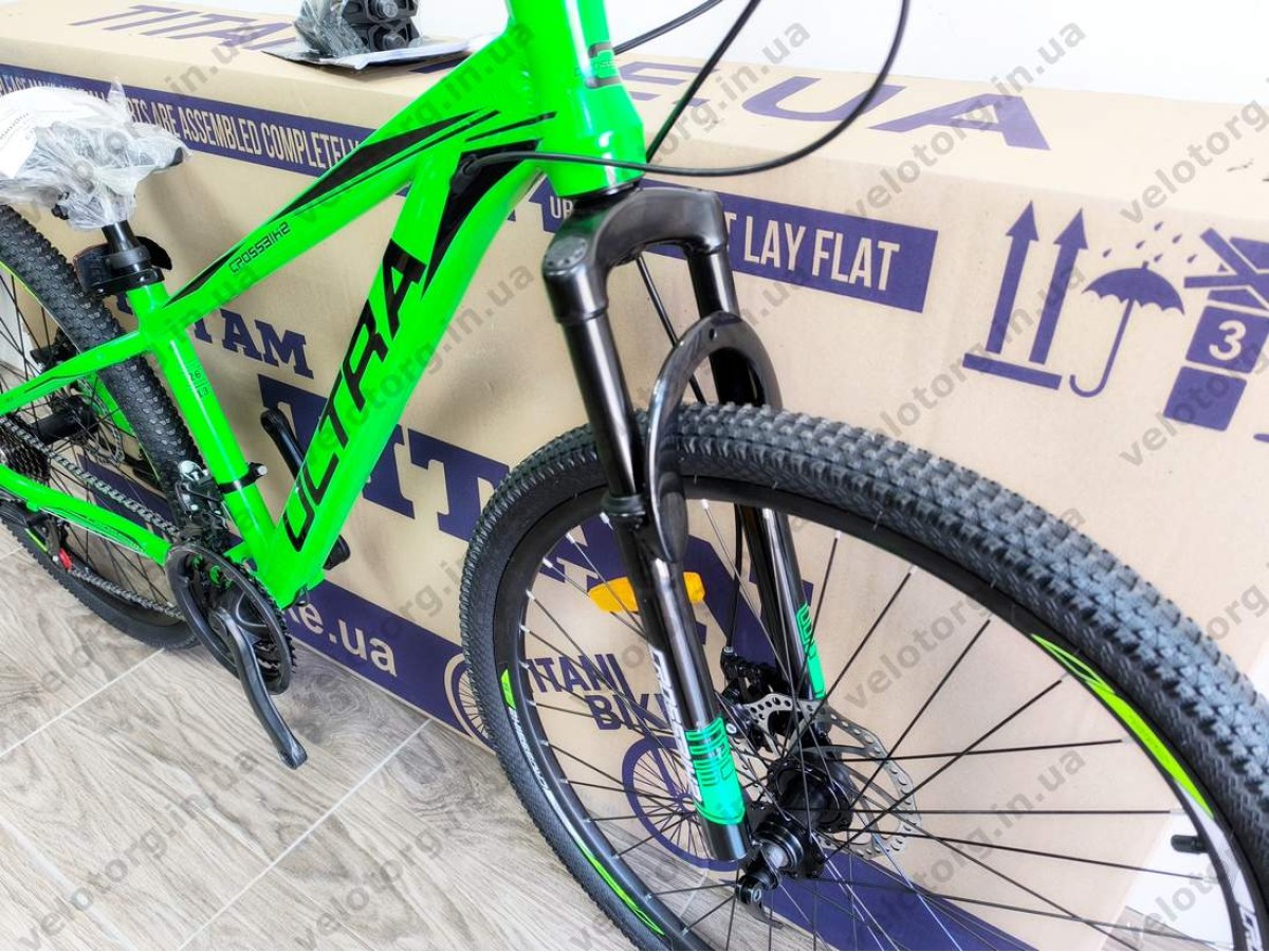 Велосипед CrossBike 26" Ultra 2026 Рама 13" green-black алюмінієвий