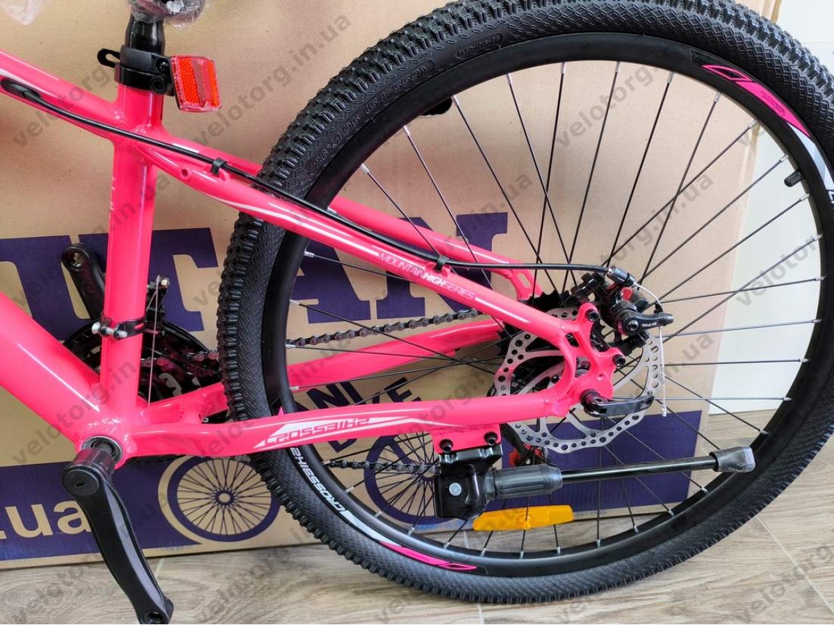 Велосипед CrossBike 26" Ultra 2026 Рама 13" pink-white алюмінієвий