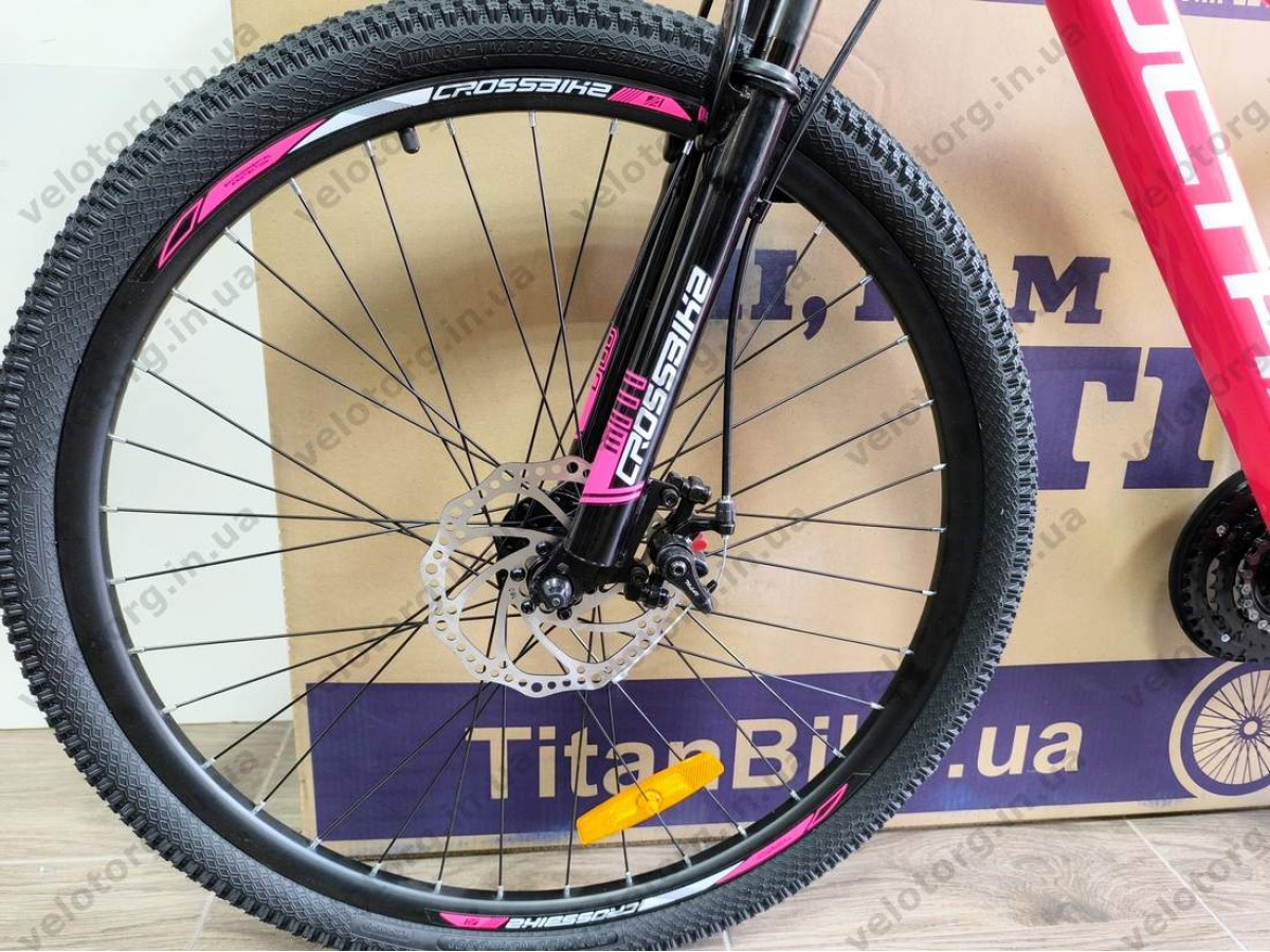 Велосипед CrossBike 26" Ultra 2026 Рама 13" pink-white алюмінієвий