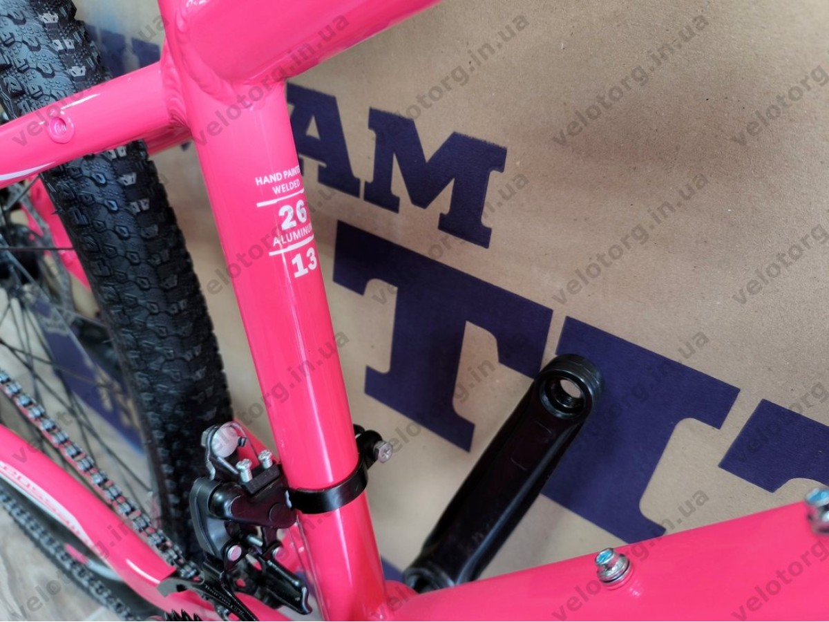 Велосипед CrossBike 26" Ultra 2026 Рама 13" pink-white алюмінієвий