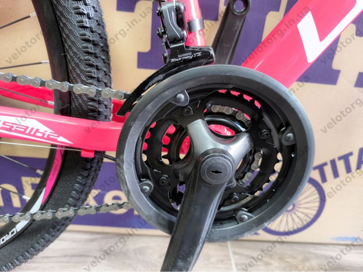 Велосипед CrossBike 26" Ultra 2026 Рама 13" pink-white алюмінієвий