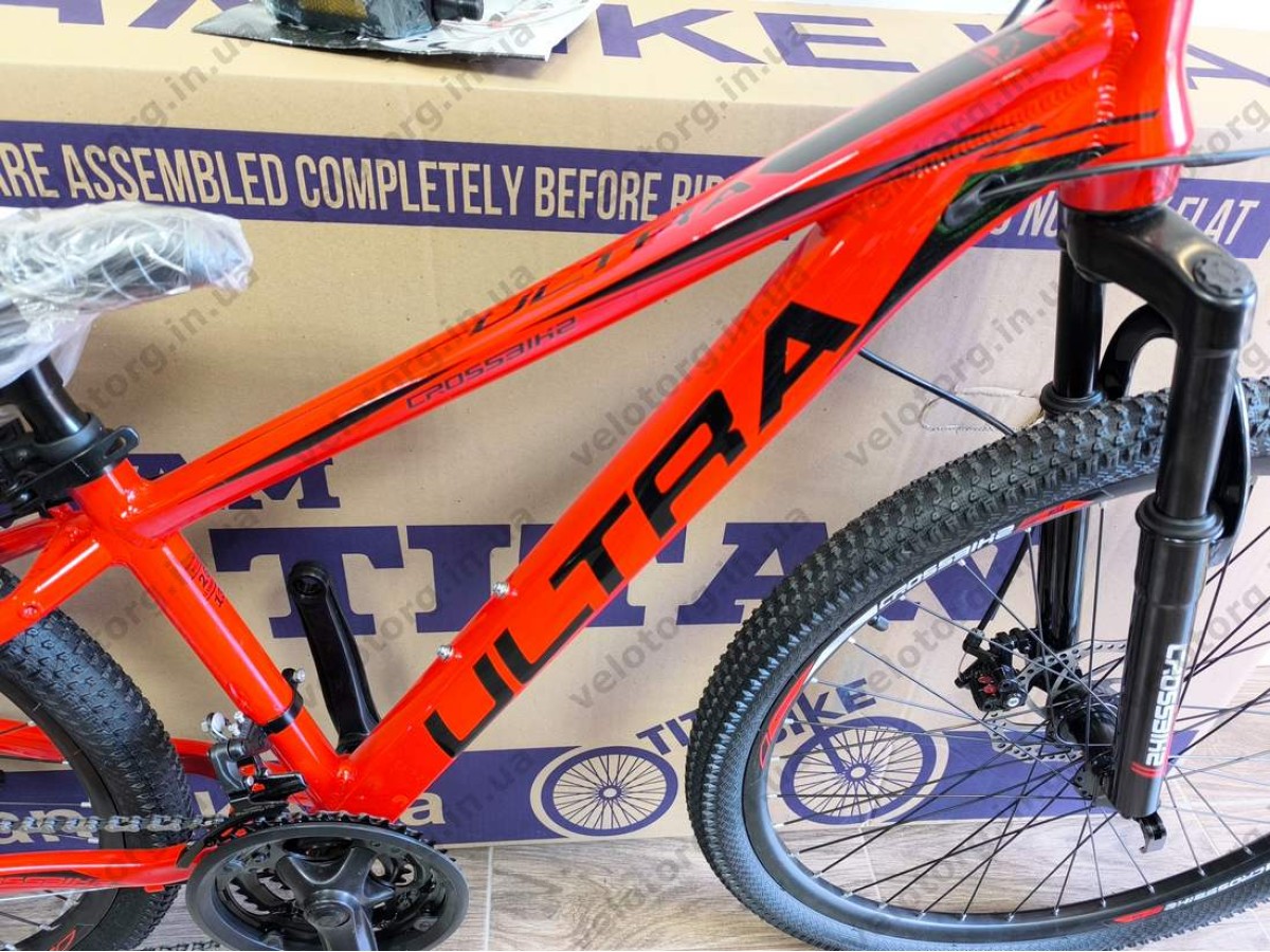 Велосипед CrossBike 26" Ultra 2026 Рама 13" red-black алюмінієвий