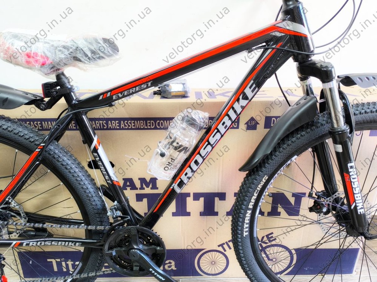 Велосипед CrossBike 29" Everest 2025 Рама-19" black-red