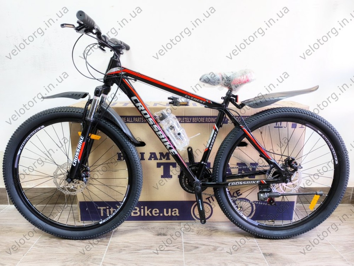 Велосипед CrossBike 29" Everest 2025 Рама-19" black-red