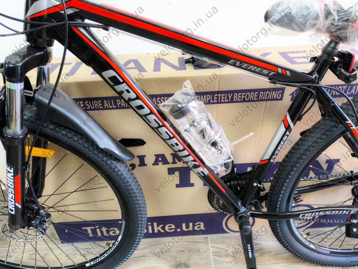 Велосипед CrossBike 29" Everest 2025 Рама-19" black-red