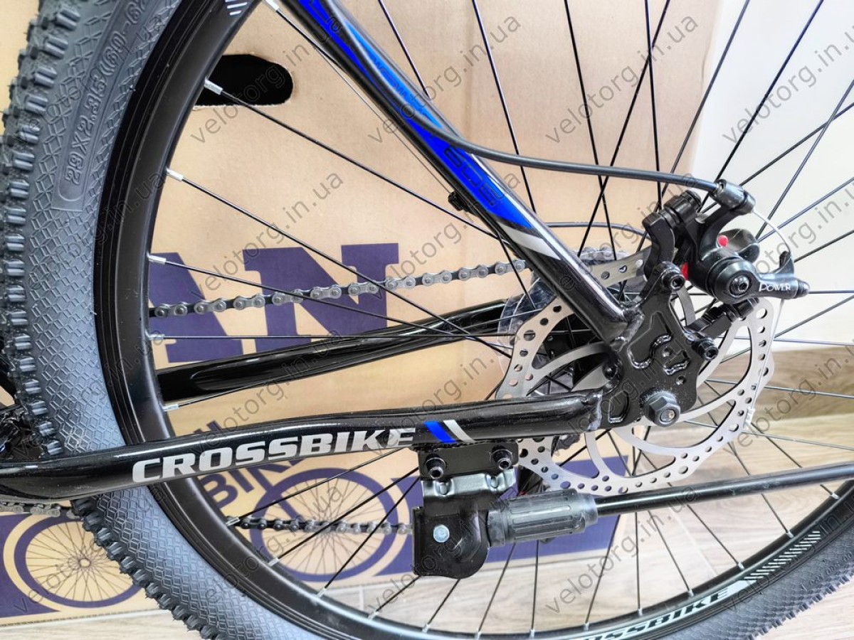 Велосипед CrossBike Everest 29" Рама 19" black-blue чорно-синій
