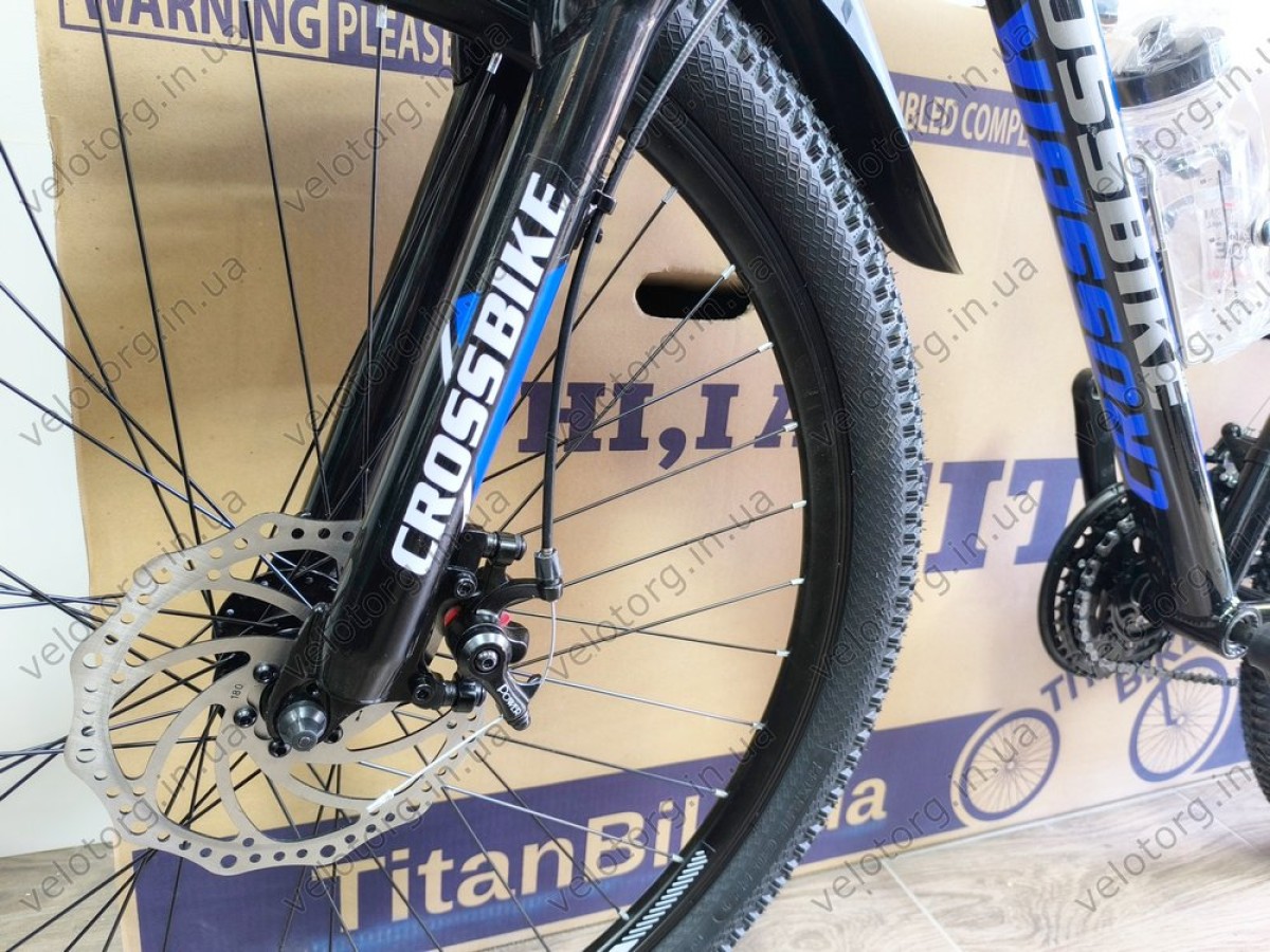 Велосипед CrossBike Everest 29" Рама 19" black-blue чорно-синій