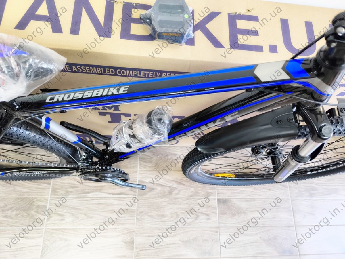 Велосипед CrossBike Everest 29" Рама 19" black-blue чорно-синій