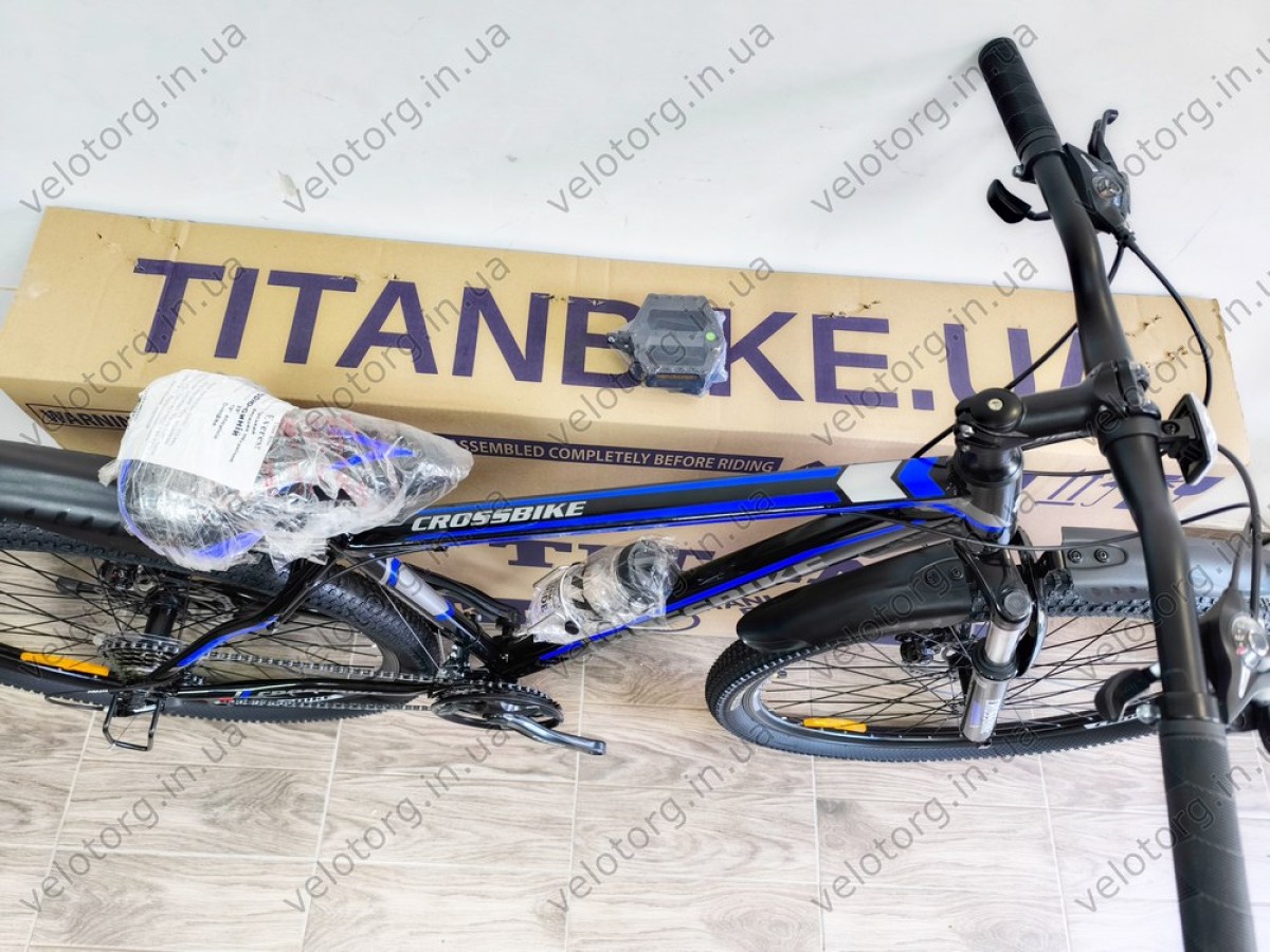 Велосипед CrossBike Everest 29" Рама 19" black-blue чорно-синій