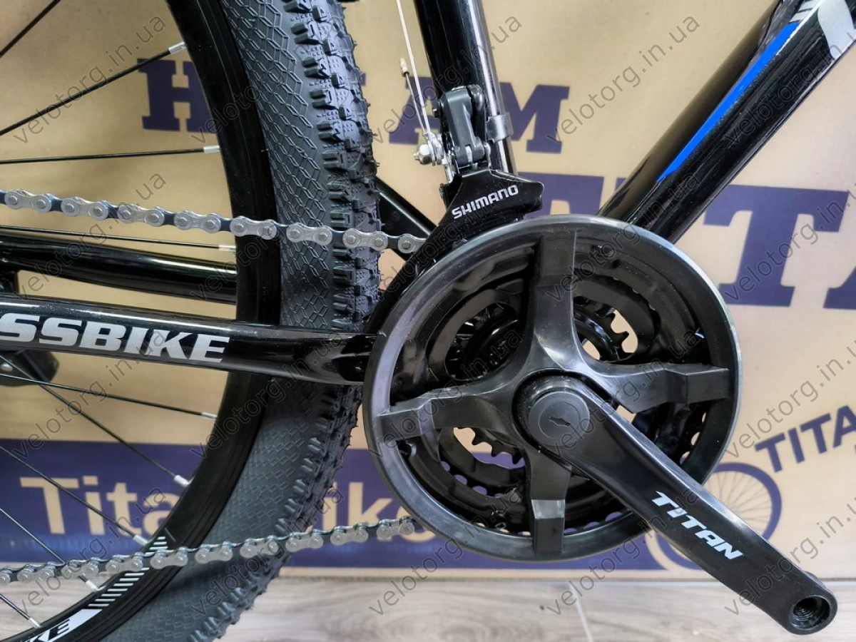 Велосипед CrossBike Everest 29" Рама 19" black-blue чорно-синій