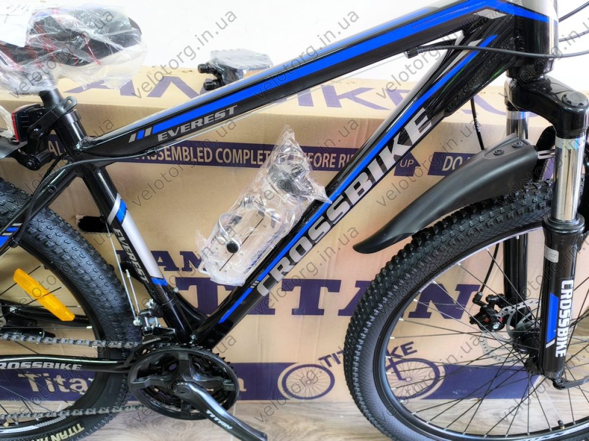 Велосипед CrossBike Everest 27,5" Рама-17" black-blue 2025
