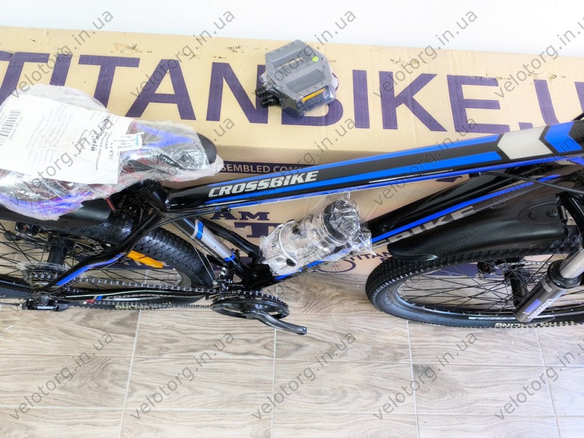 Велосипед CrossBike Everest 27,5" Рама-17" black-blue 2025