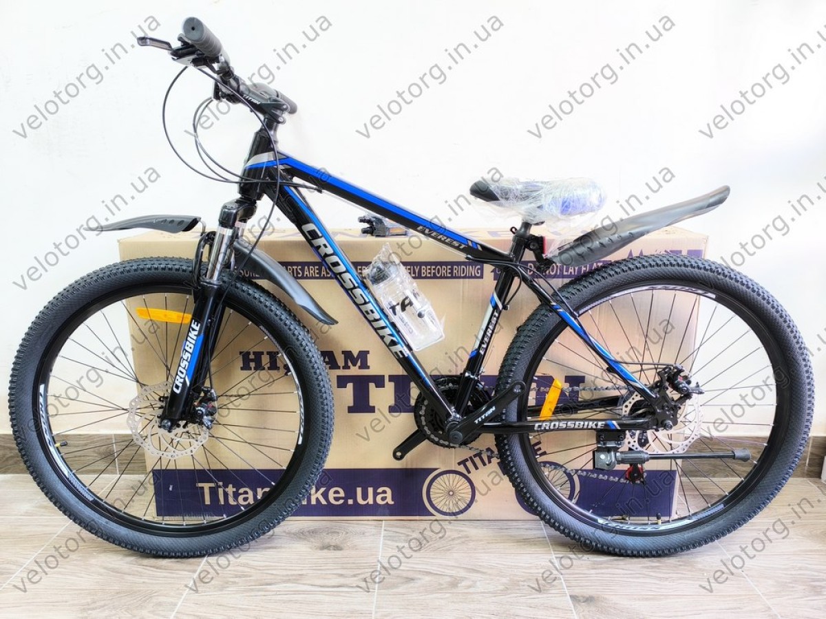 Велосипед CrossBike Everest 27,5" Рама-17" black-blue 2025