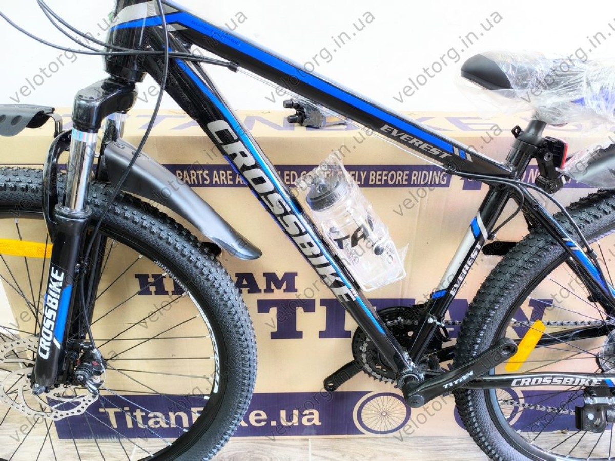 Велосипед CrossBike Everest 27,5" Рама-17" black-blue 2025