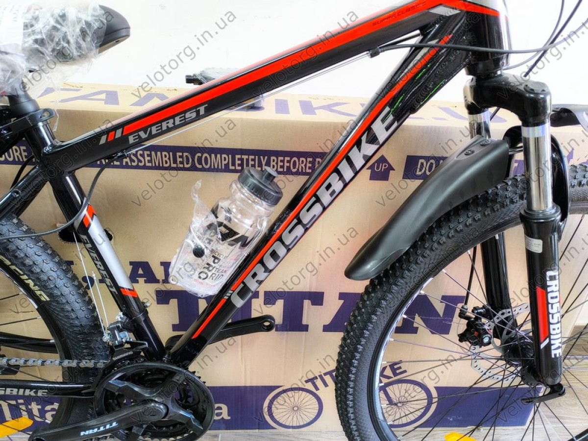 Велосипед CrossBike Everest 27,5" Рама-17" black-red 2025