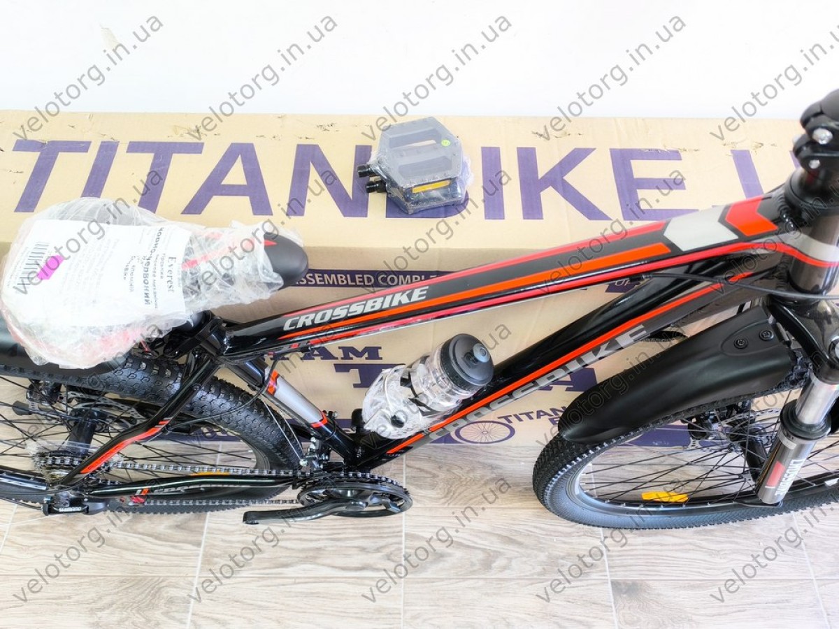 Велосипед CrossBike Everest 27,5" Рама-17" black-red 2025