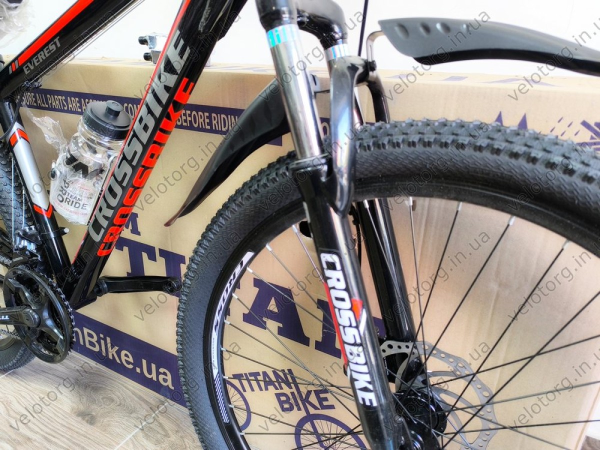 Велосипед CrossBike Everest 27,5" Рама-17" black-red 2025