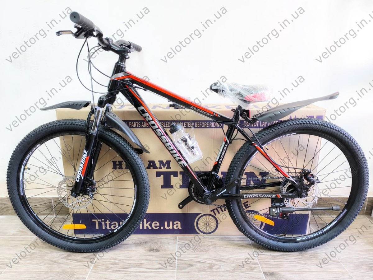 Велосипед CrossBike Everest 27,5" Рама-17" black-red 2025