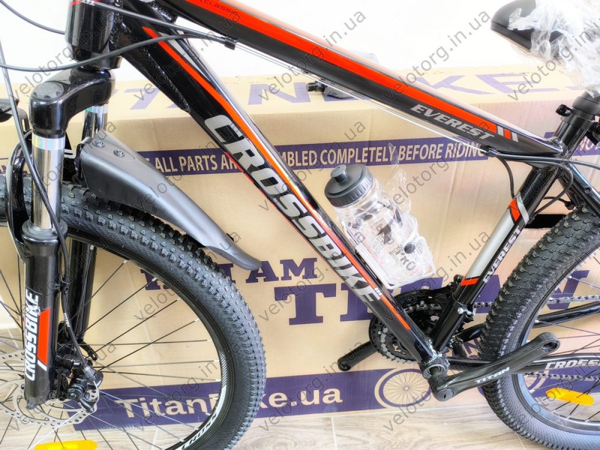 Велосипед CrossBike Everest 27,5" Рама-17" black-red 2025