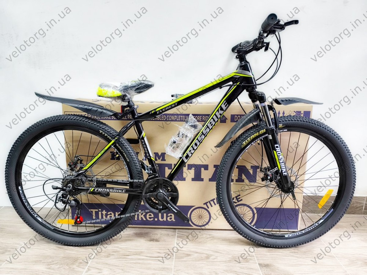 Велосипед CrossBike 27,5" Everest Рама 17" black-yellow 2025 чорно-жовтий