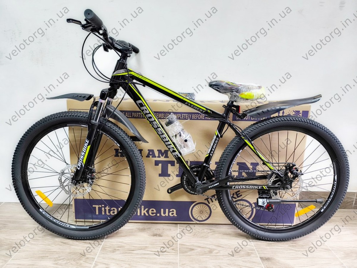 Велосипед CrossBike 27,5" Everest Рама 17" black-yellow 2025 чорно-жовтий