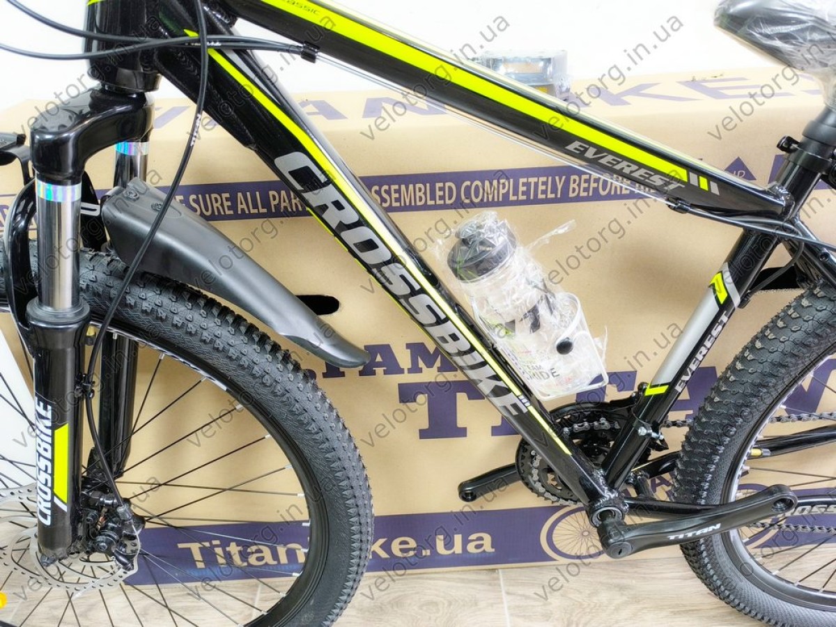 Велосипед CrossBike 27,5" Everest Рама 17" black-yellow 2025 чорно-жовтий
