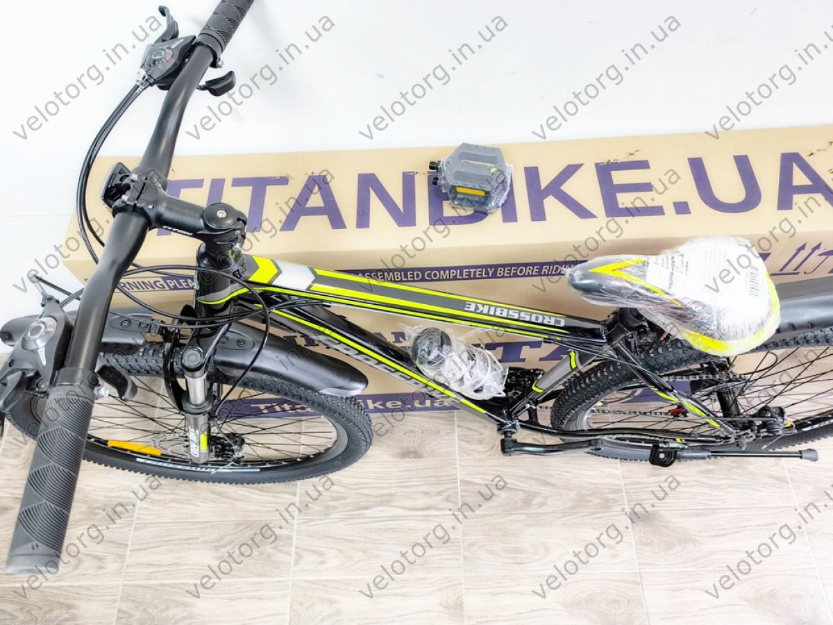 Велосипед CrossBike 27,5" Everest Рама 17" black-yellow 2025 чорно-жовтий