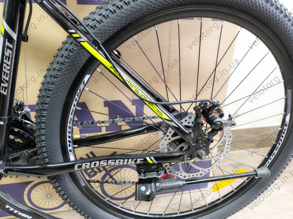 Велосипед CrossBike 27,5" Everest Рама 17" black-yellow 2025 чорно-жовтий