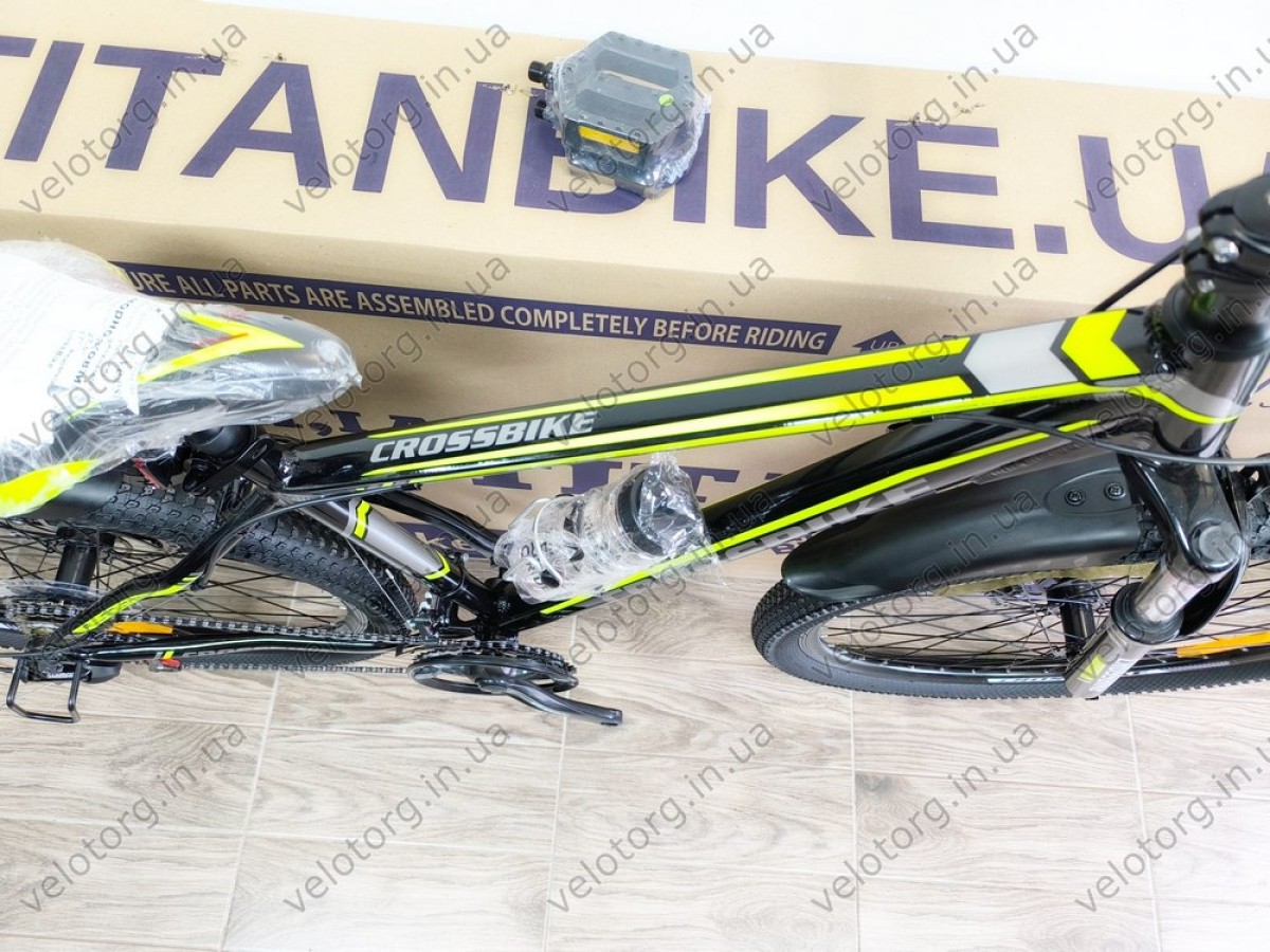 Велосипед CrossBike 27,5" Everest Рама 17" black-yellow 2025 чорно-жовтий