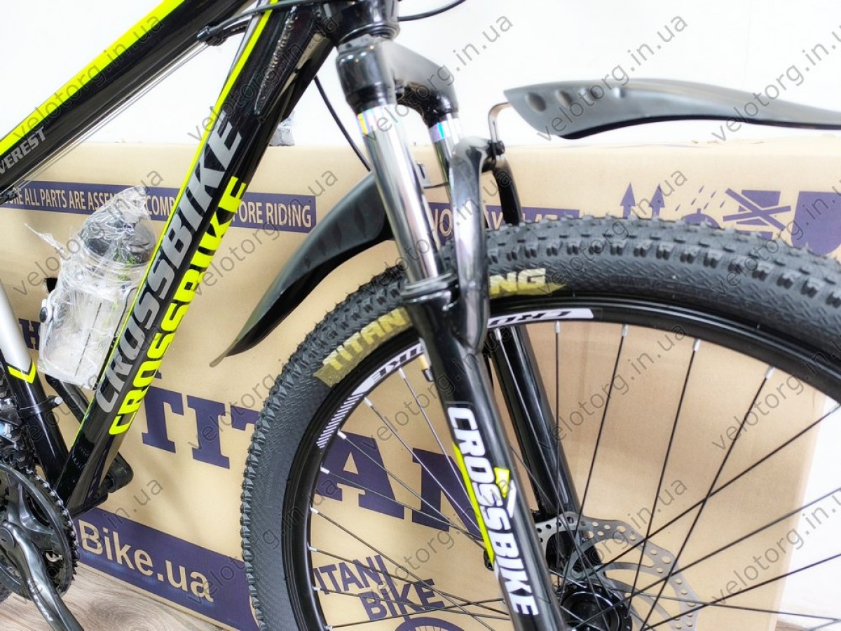 Велосипед CrossBike 27,5" Everest Рама 17" black-yellow 2025 чорно-жовтий