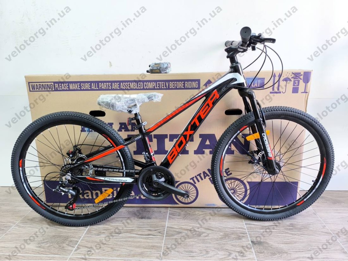 Велосипед Crossbike 24" Boxter 2026 Рама 11" black-red-white