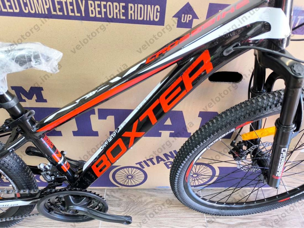 Велосипед Crossbike 24" Boxter 2026 Рама 11" black-red-white