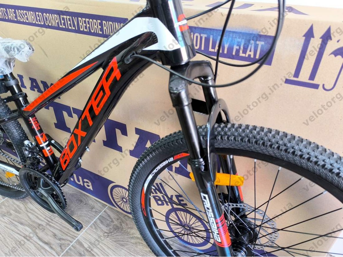 Велосипед Crossbike 24" Boxter 2026 Рама 11" black-red-white