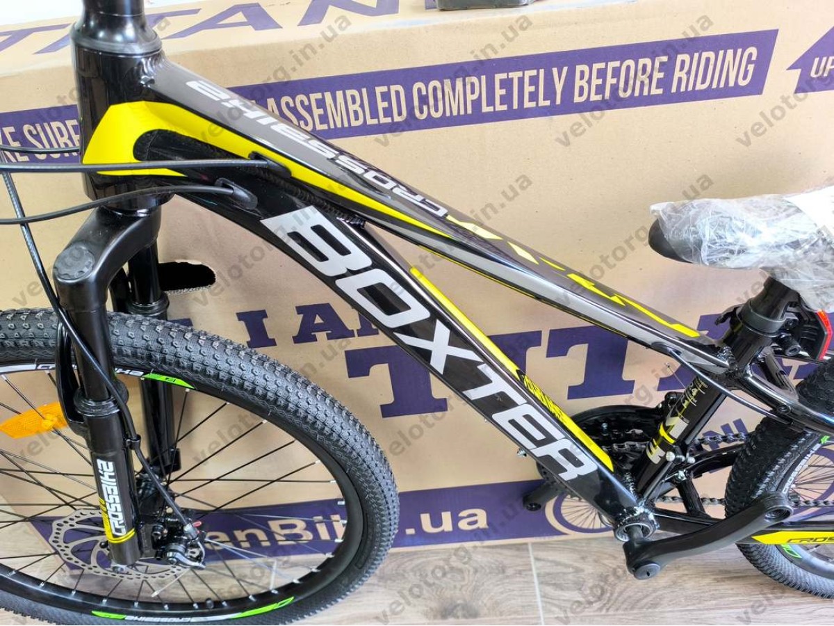 Велосипед Crossbike 24" Boxter 2026 Рама 11" black-yellow-gray