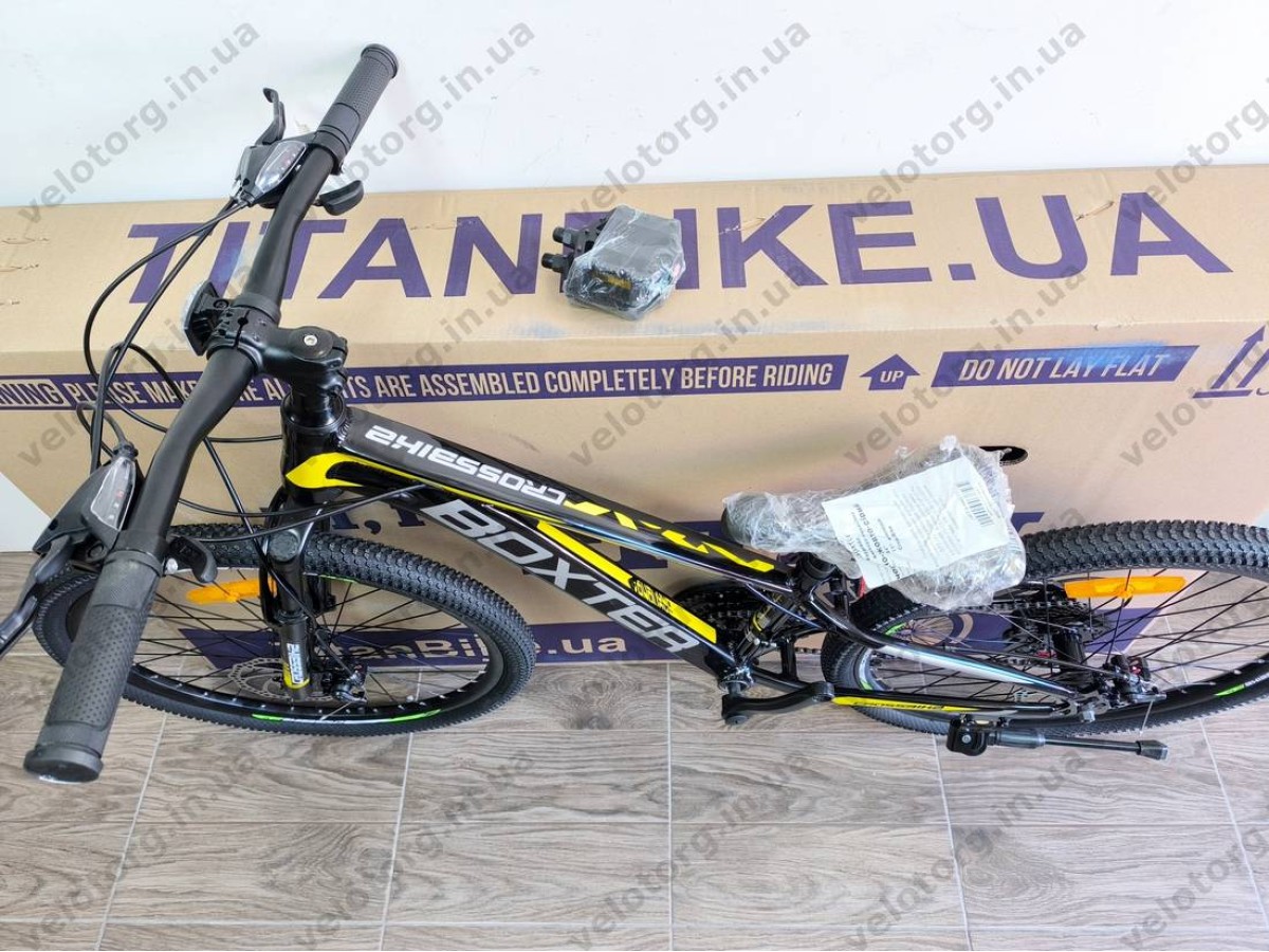 Велосипед Crossbike 24" Boxter 2026 Рама 11" black-yellow-gray