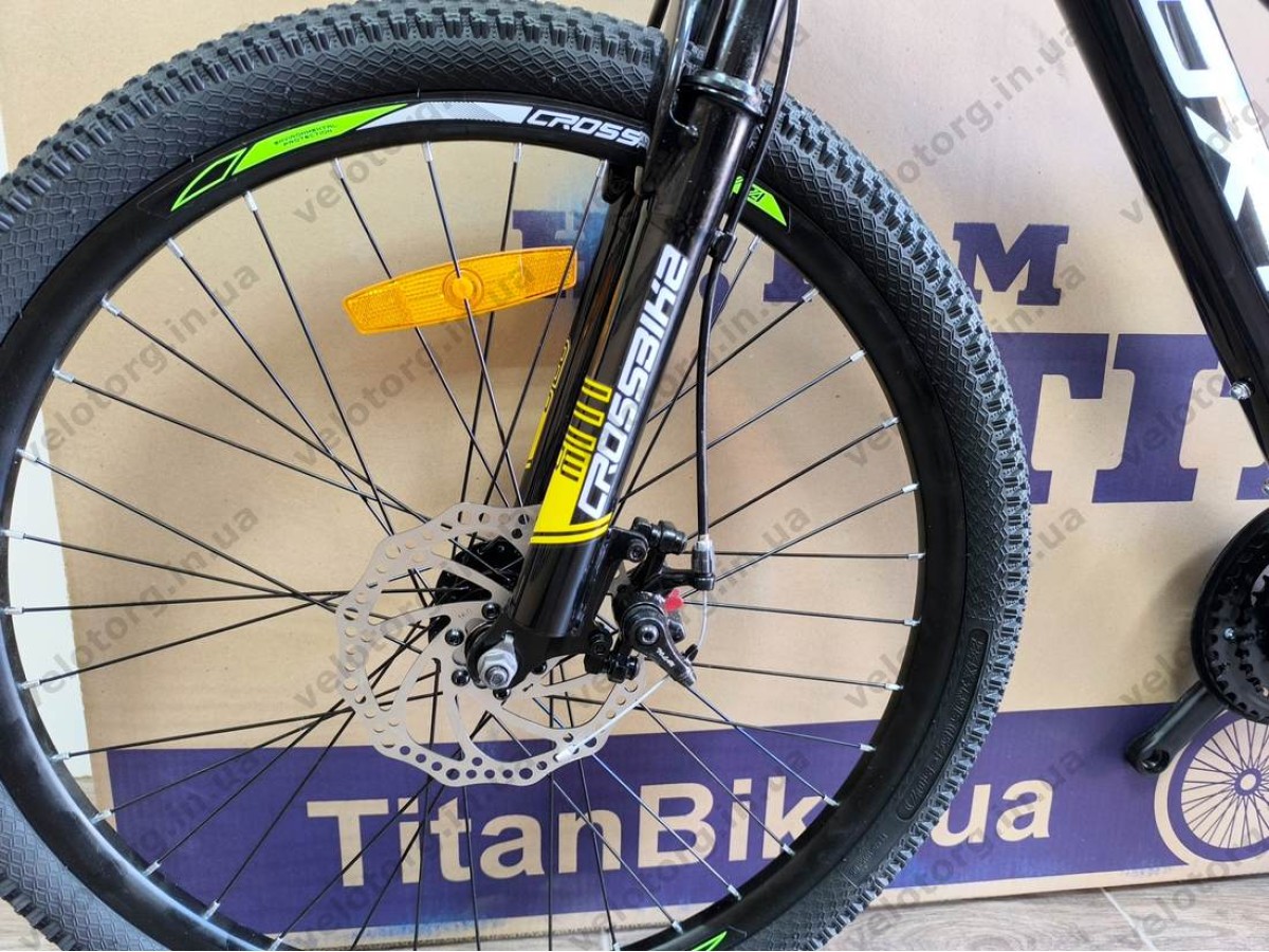 Велосипед Crossbike 24" Boxter 2026 Рама 11" black-yellow-gray