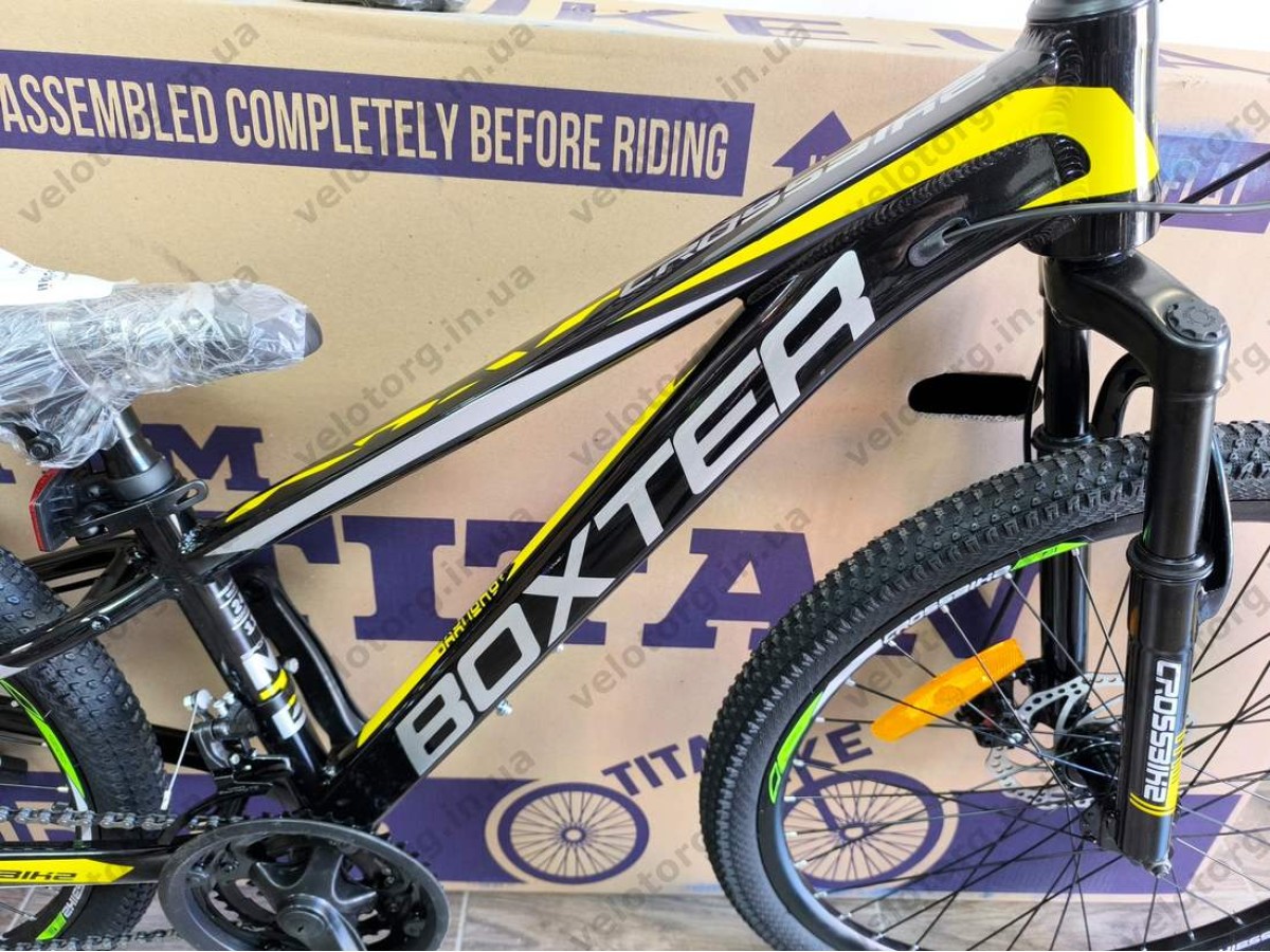 Велосипед Crossbike 24" Boxter 2026 Рама 11" black-yellow-gray