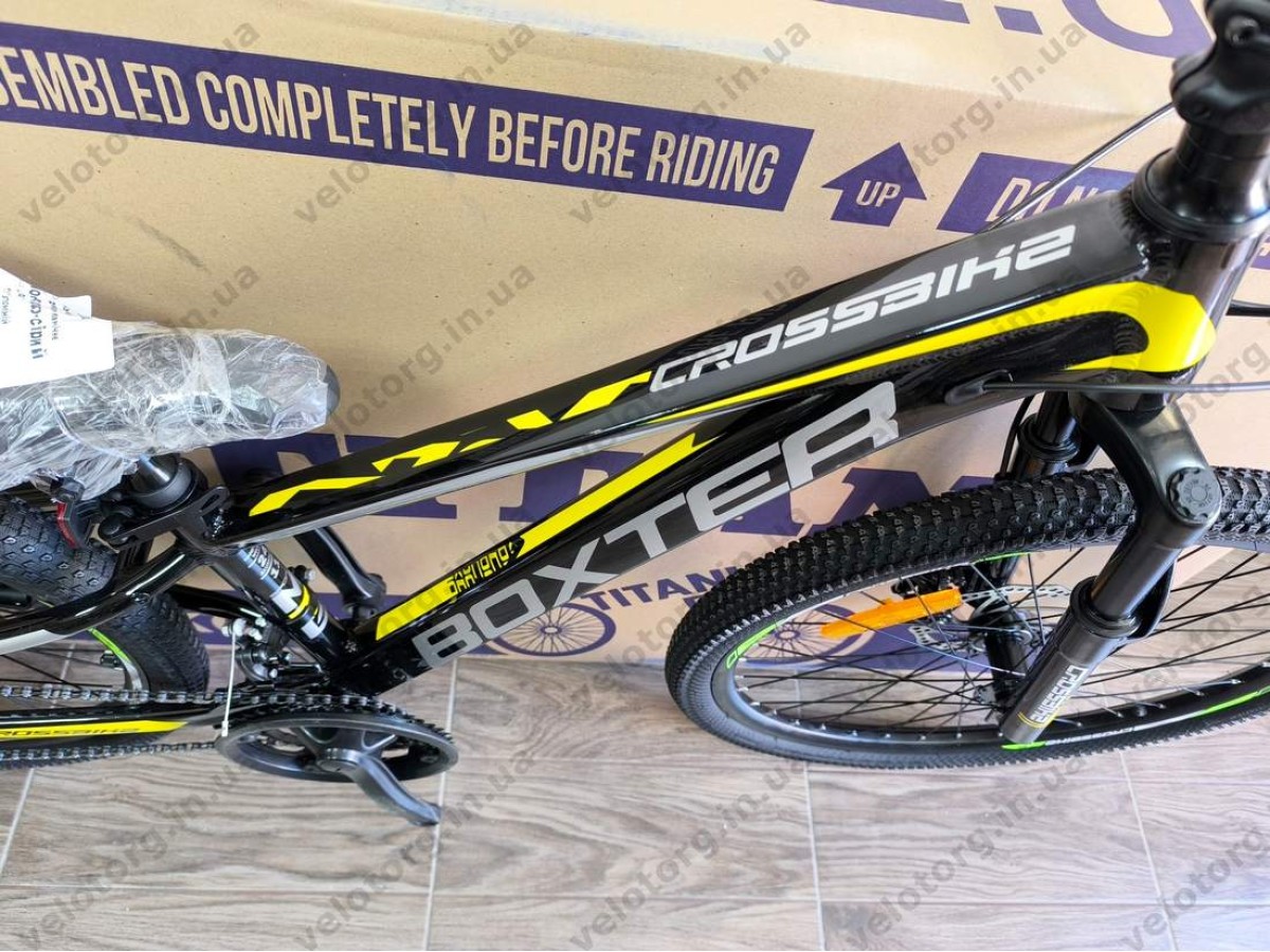 Велосипед Crossbike 24" Boxter 2026 Рама 11" black-yellow-gray