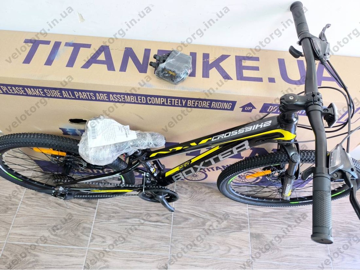 Велосипед Crossbike 24" Boxter 2026 Рама 11" black-yellow-gray