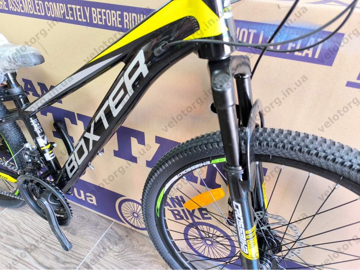 Велосипед Crossbike 24" Boxter 2026 Рама 11" black-yellow-gray