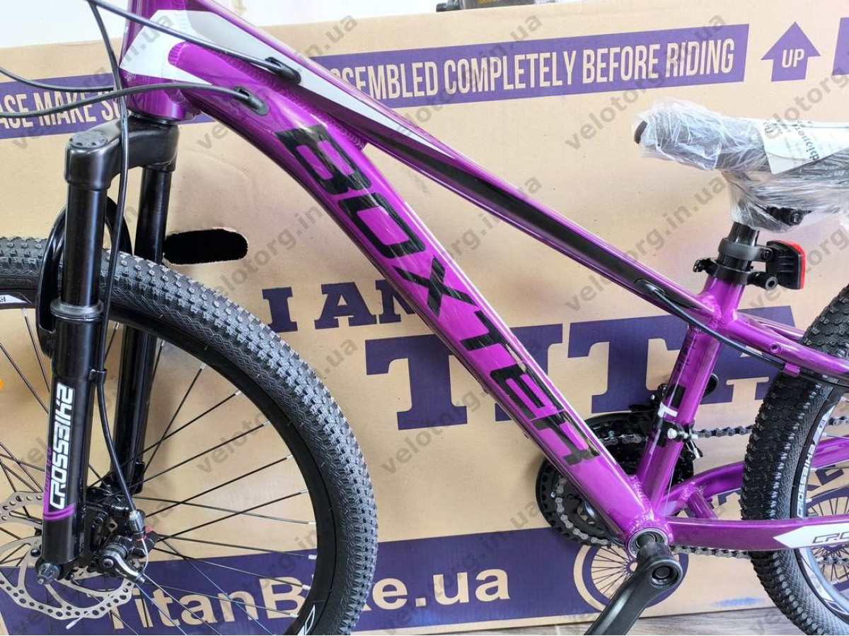 Велосипед Crossbike 24" Boxter 2026 Рама 11" purple-black