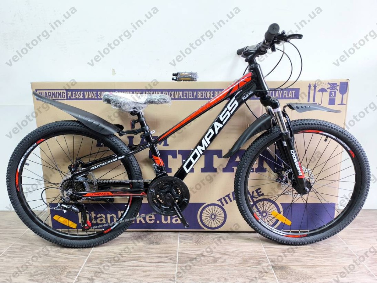 Велосипед Crossbike 24″ Compass рама 11″ black-red