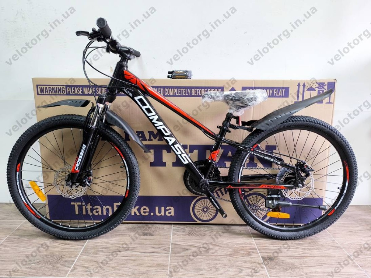Велосипед Crossbike 24″ Compass рама 11″ black-red