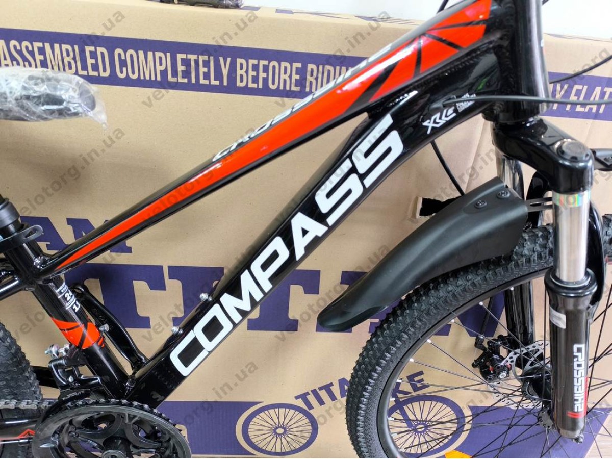 Велосипед Crossbike 24″ Compass рама 11″ black-red