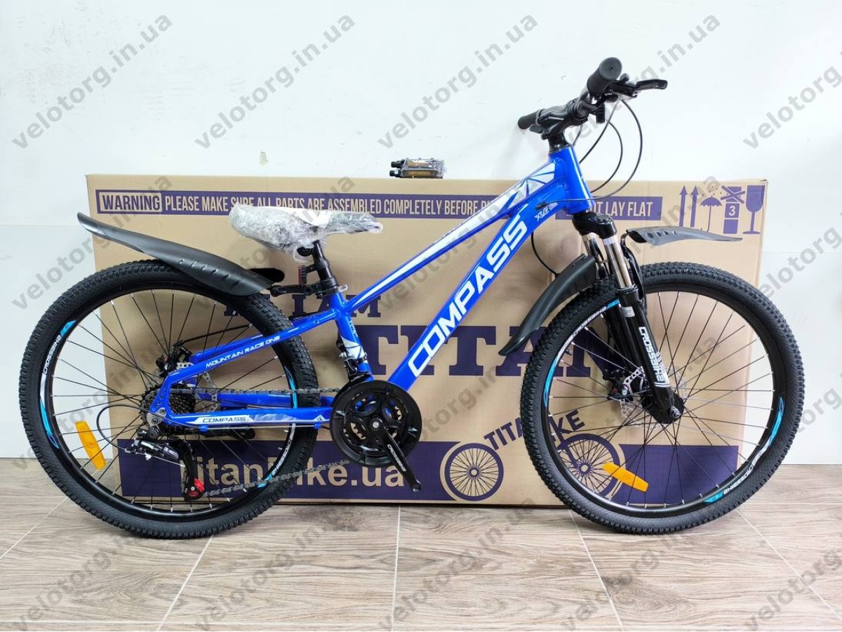 Велосипед Crossbike 24″ Compass рама 11″ blue-white
