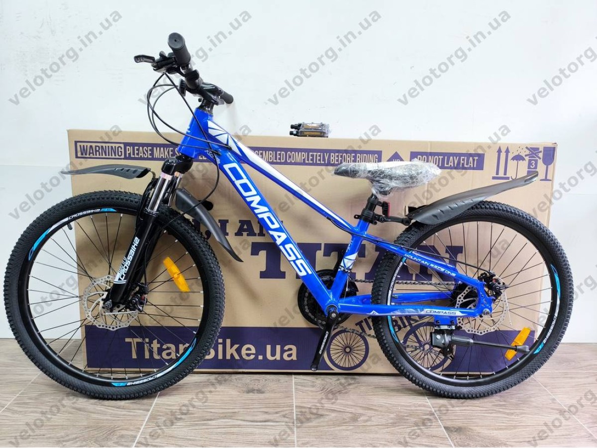 Велосипед Crossbike 24″ Compass рама 11″ blue-white