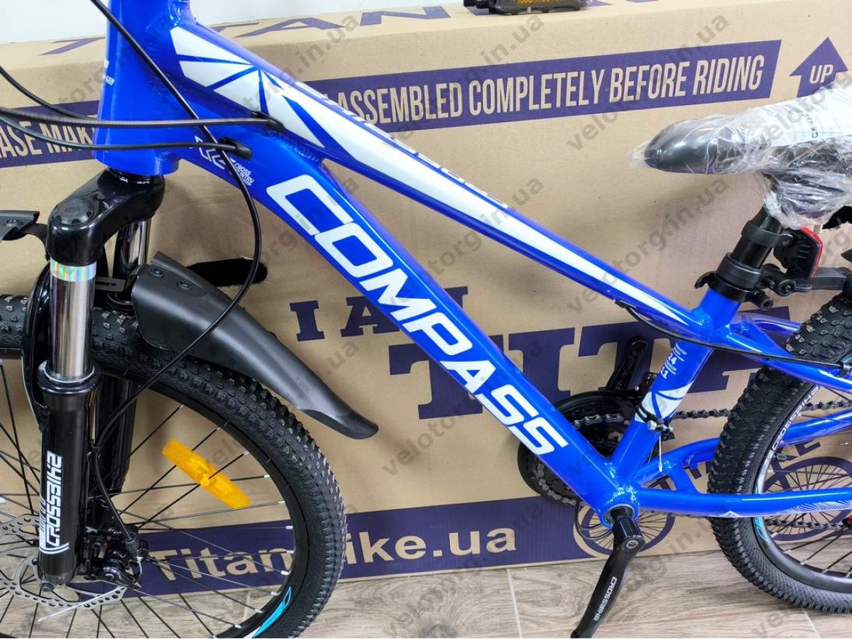 Велосипед Crossbike 24″ Compass рама 11″ blue-white