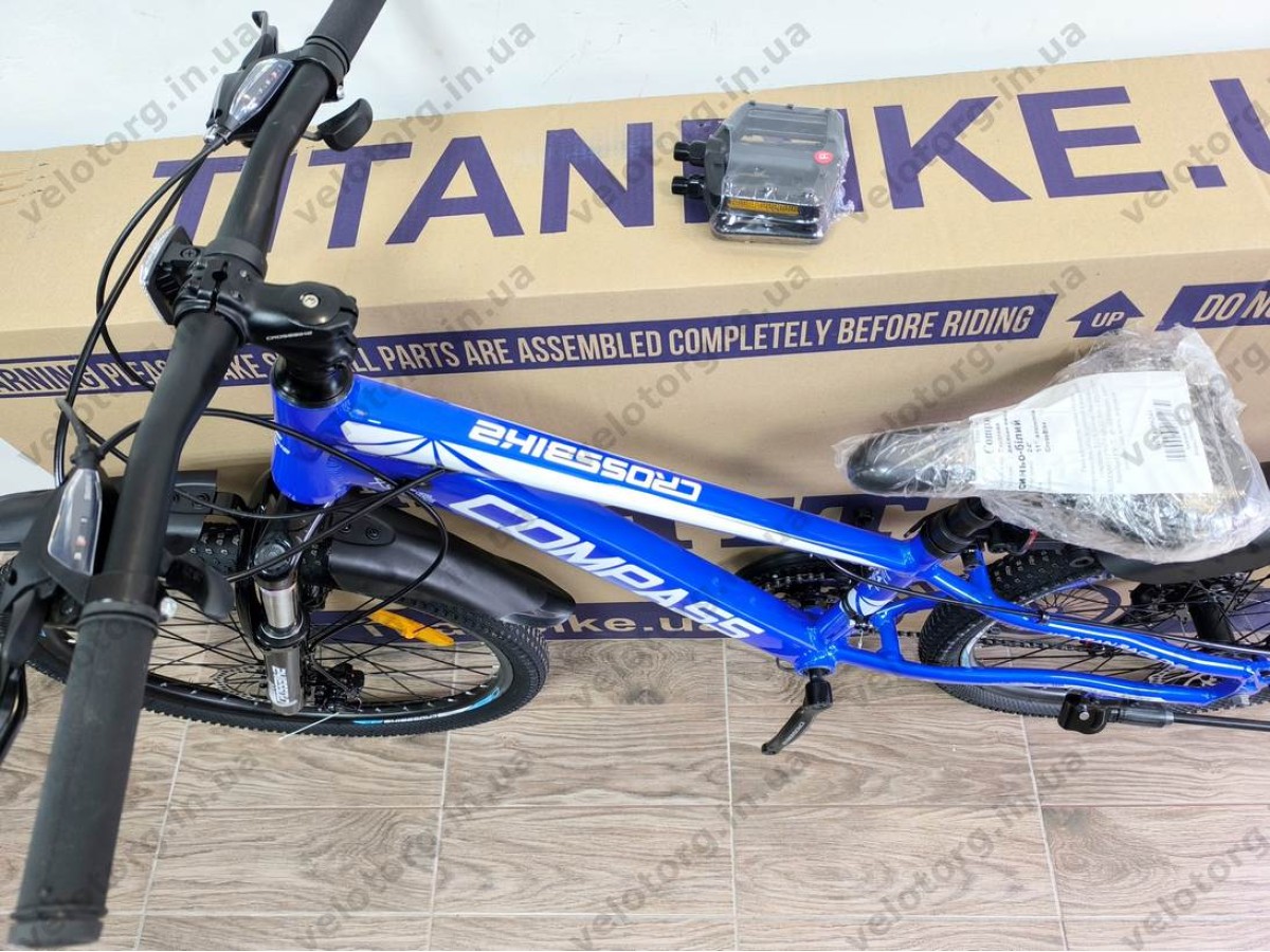 Велосипед Crossbike 24″ Compass рама 11″ blue-white