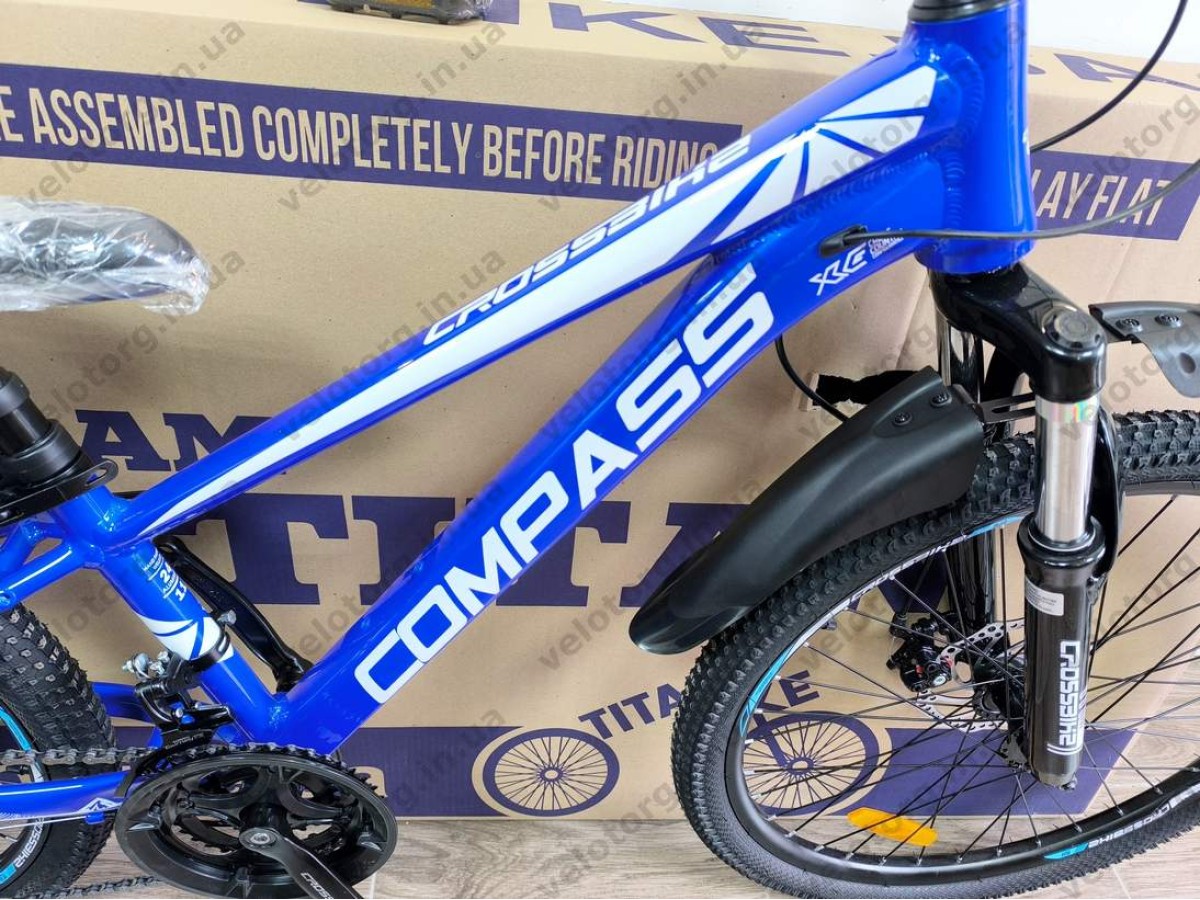 Велосипед Crossbike 24″ Compass рама 11″ blue-white