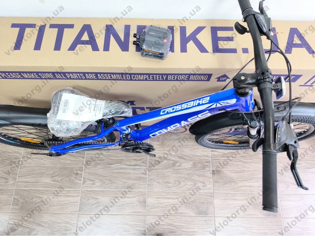 Велосипед Crossbike 24″ Compass рама 11″ blue-white